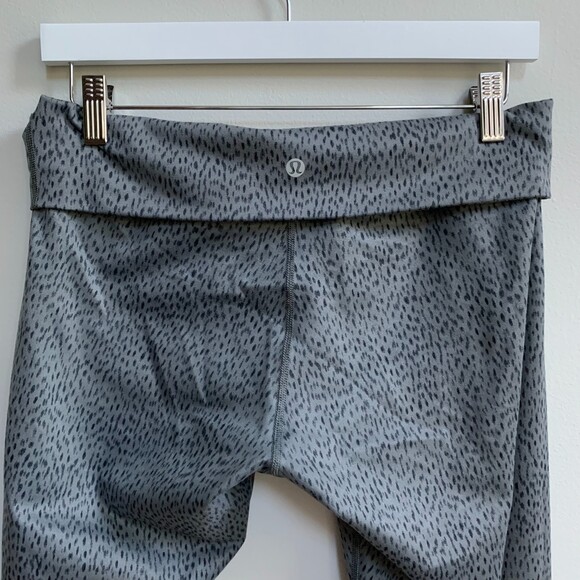 Lululemon Dottie Dash Wunder Under Legging Roll Down Fold Over 8-10 Full Length - Picture 5 of 12